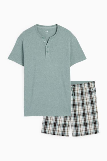 Hombre - Pijama corto - verde jaspeado