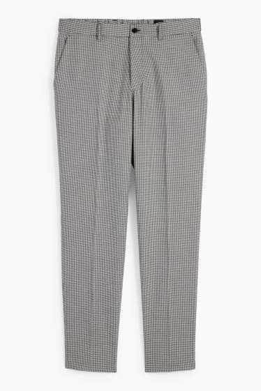 Hommes - Pantalon de costume - regular fit - Flex - à carreaux - blanc / noir