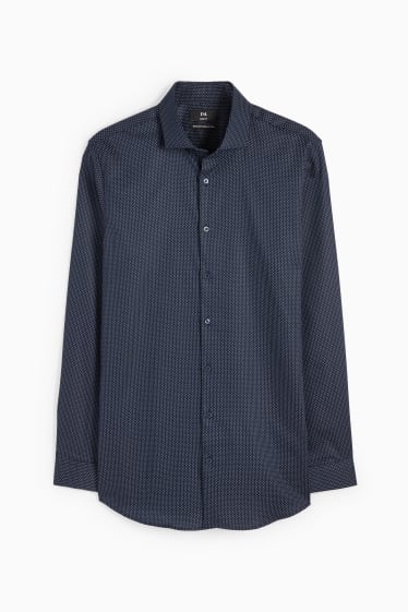 Hombre - Camisa de oficina - slim fit - cutaway - de planchado fácil - azul oscuro