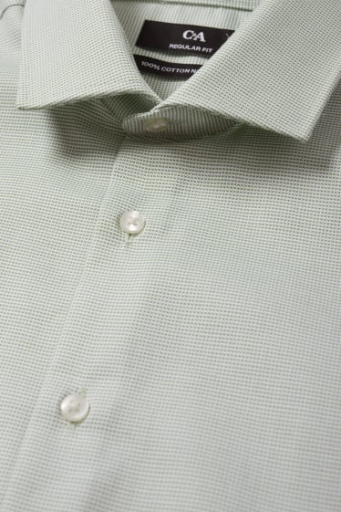 Heren - Business-overhemd - regular fit - cut away - gemakkelijk te strijken - lichtgroen