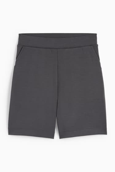 Dames - Basic sweatshorts - mid waist - donkergrijs