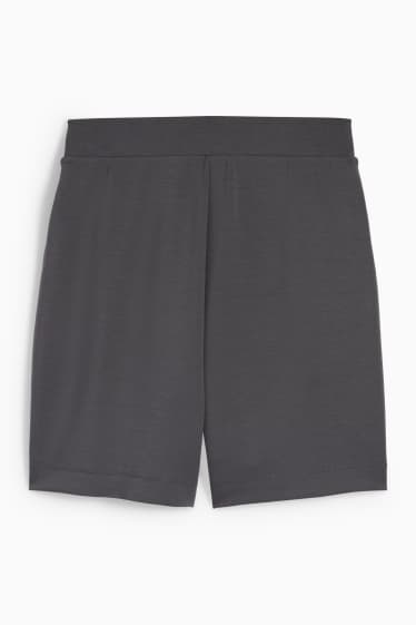 Women - Basic sweat shorts - mid-rise waist - dark gray