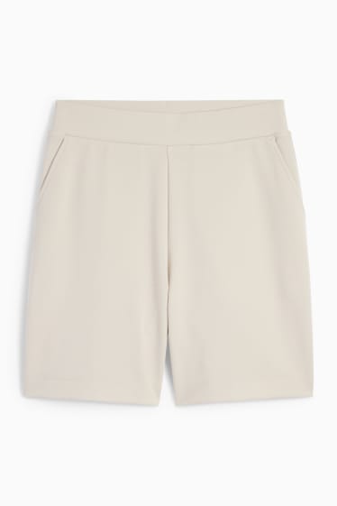 Donna - Shorts di felpa basic - vita media - beige chiaro