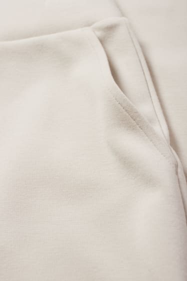 Dames - Basic sweatshorts - mid waist - licht beige