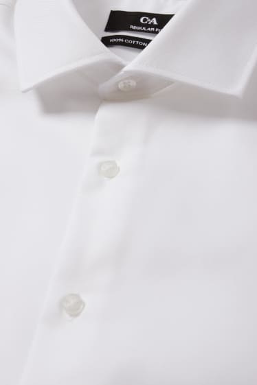 Uomo - Camicia business - regular fit - colletto alla francese - facile da stirare - bianco crema