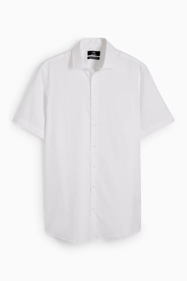 Uomo - Camicia business - regular fit - colletto alla francese - facile da stirare - bianco crema