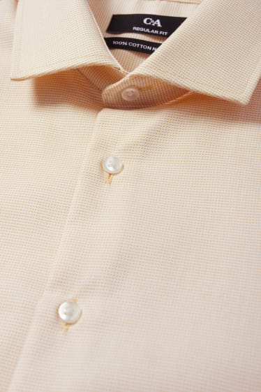 Hombre - Camisa de oficina - regular fit - cutaway - de planchado fácil - amarillo claro