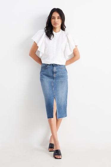 Women - Denim skirt - blue denim