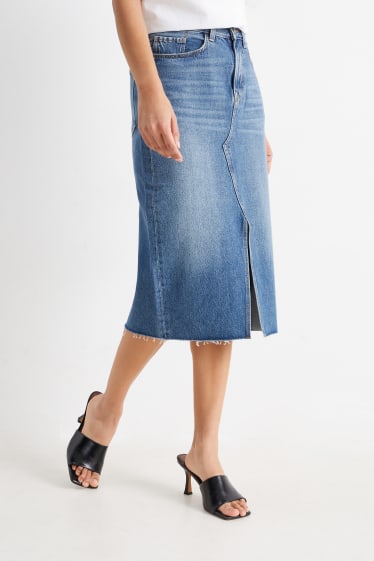 Women - Denim skirt - blue denim