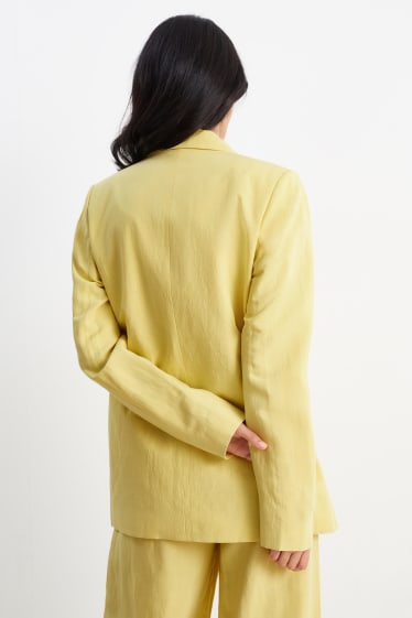 Women - Long blazer - regular fit - yellow