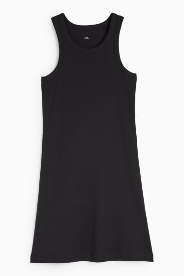 Dames - Nauwsluitende basic jurk - zwart
