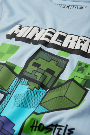 Niños - Minecraft - camiseta de manga corta - azul claro