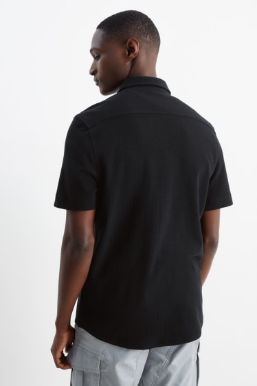 Home - Camisa - regular fit - Kent - texturada - negre