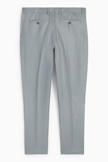 Hommes - Pantalon de costume en lin - slim fit - vert / gris