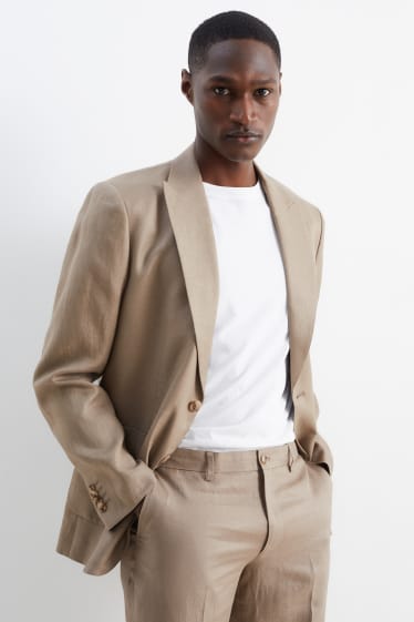 Hommes - Veste de costume en lin - slim fit - beige