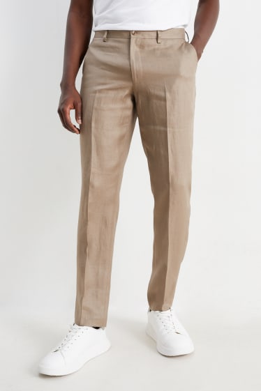 Bărbați - Pantaloni modulari de in - slim fit - bej
