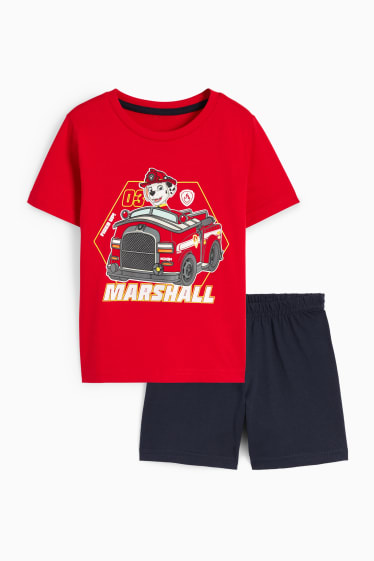 Dětské - Tlapková patrola - letní pyžamo - 2dílné - červená
