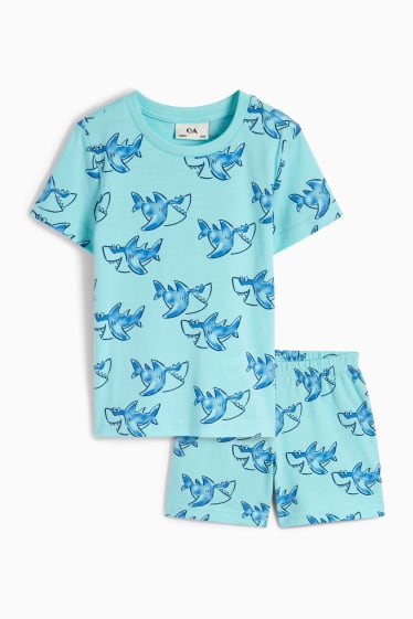Enfants - Requins - pyjashort - 2 pièces - turquoise