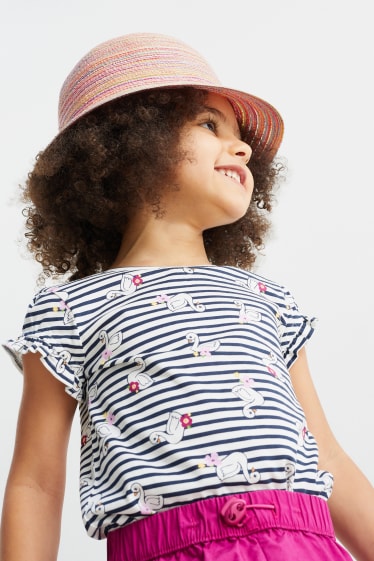 Children - Hat - striped - orange