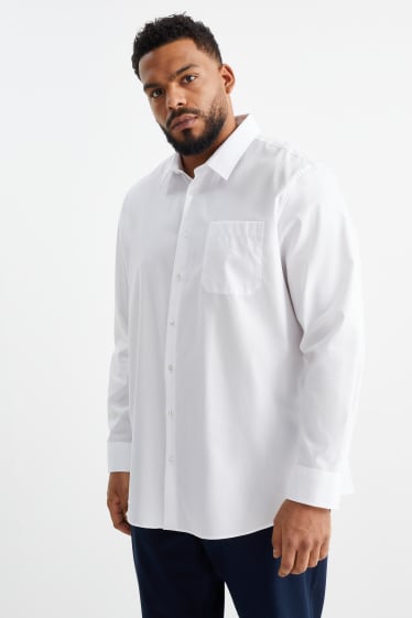 Uomo - Camicia - regular fit - facile da stirare - bianco