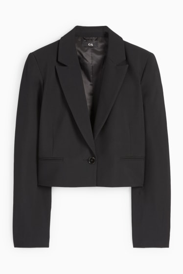 Women - Cropped blazer - relaxed fit - black