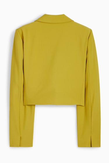 Mujer - Americana crop - relaxed fit - forrada - amarillo mostaza