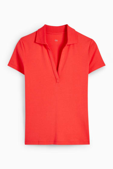 Kobiety - Koszulka polo basic - czerwony