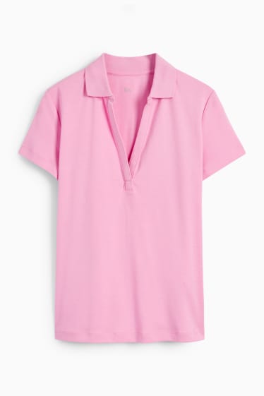 Femei - Tricou polo basic - roz