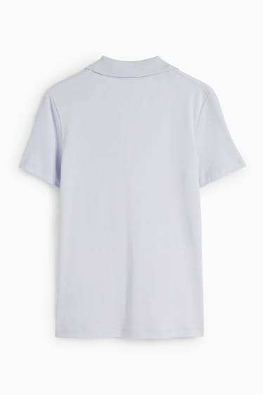 Damen - Basic-Poloshirt - hellblau