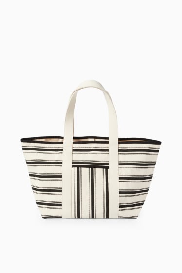Women - Shopper - striped - black