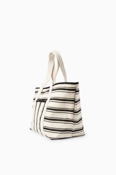 Women - Shopper - striped - black