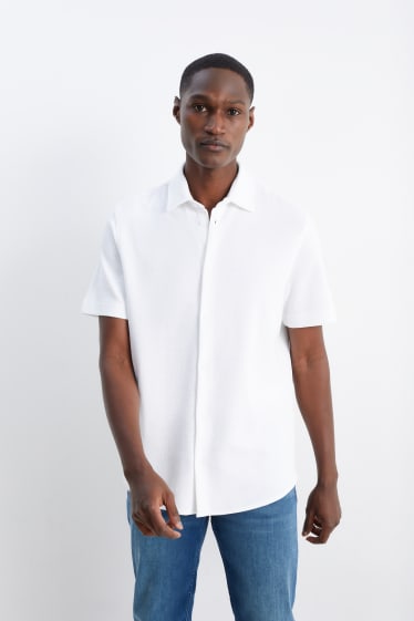 Hombre - Camisa - regular fit - Kent - con textura - blanco roto