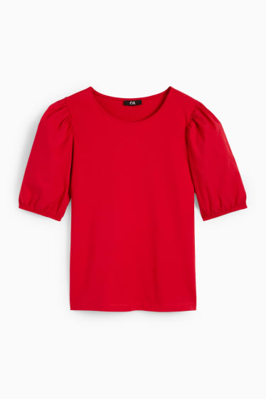 Dámské - Tričko - tmavočervená