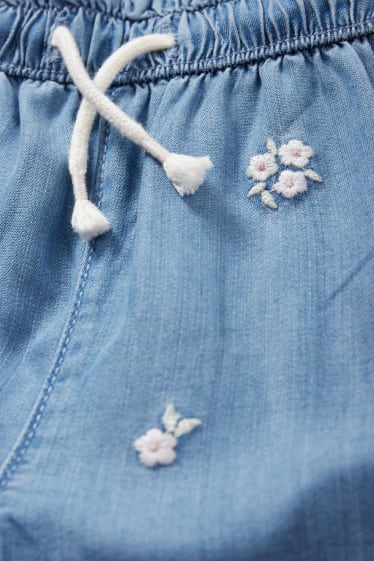Babies - Flowers - baby jeans - blue