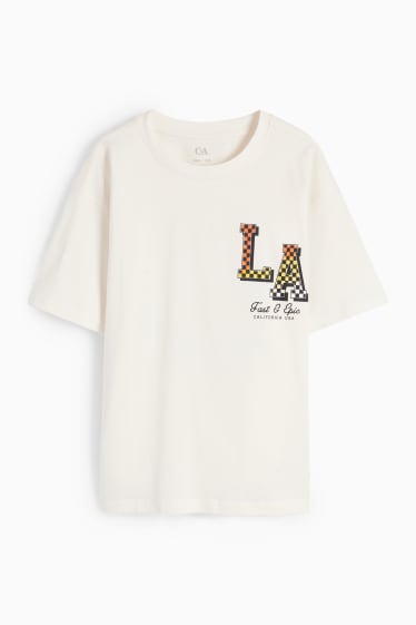 Kinderen - Los Angeles - T-shirt - crème wit