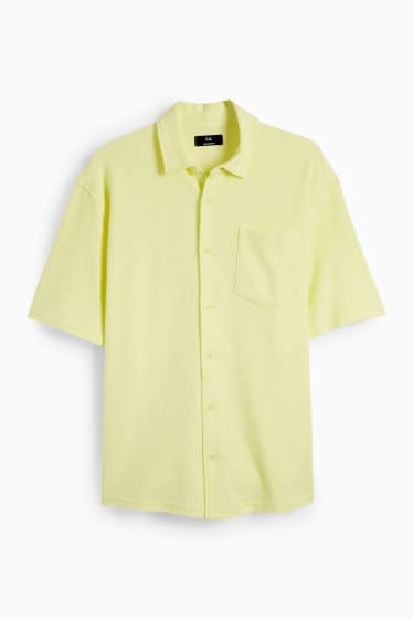 Hommes - Chemise - relaxed fit - col kent - jaune