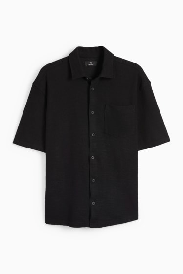 Men - Shirt - regular fit - kent collar - black