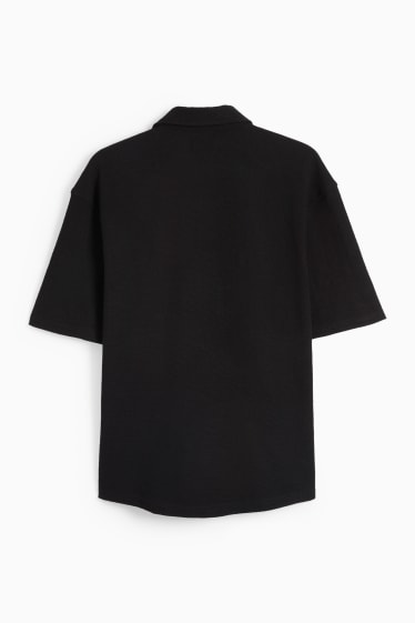 Heren - Overhemd - relaxed fit - kent - zwart