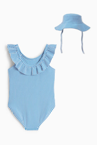 Babies - Baby swimming outfit - LYCRA® XTRA LIFE™ - 2 piece - striped - blue