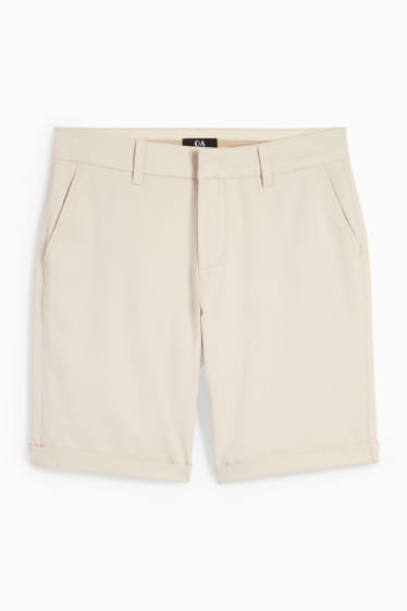 Damen - Bermudas - Mid Waist - hellbeige