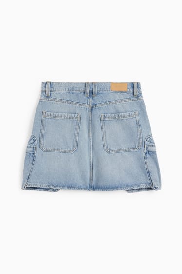 Femmes - CLOCKHOUSE - jupe cargo en jean - jean bleu clair