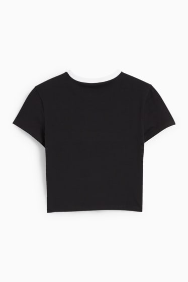 Femei - CLOCKHOUSE - tricou crop - negru