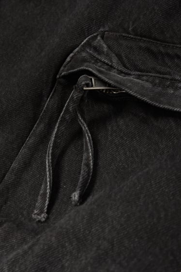Damen - Jeans-Cargo-Rock - dunkeljeansgrau