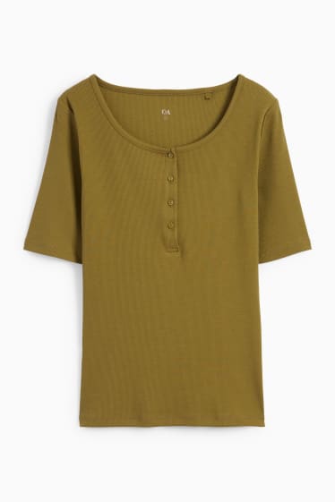 Damen - Basic-T-Shirt - khaki