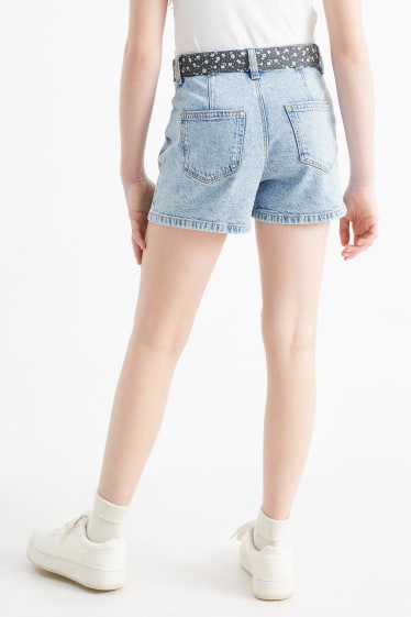 Kinderen - Korte spijkerbroek - jeanslichtblauw
