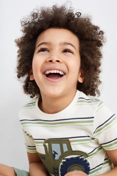 Enfants - Tracteur - ensemble - T-shirt et short - 2 pièces - blanc