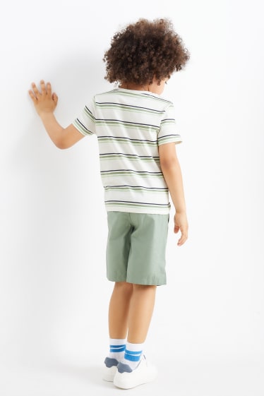 Children Boys - Tractor - set - short sleeve T-shirt and shorts - 2 piece - white