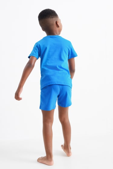 Bambini - Confezione da 2 - pigiama corto - skate-coccodrilli - 4 pezzi - blu  / turchese