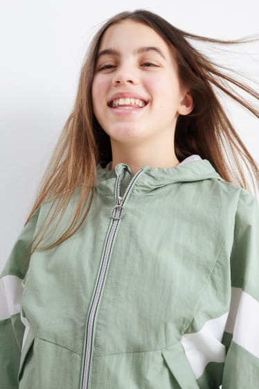 Kinder - Jacke mit Kapuze - gefüttert - wasserabweisend - mintgrün