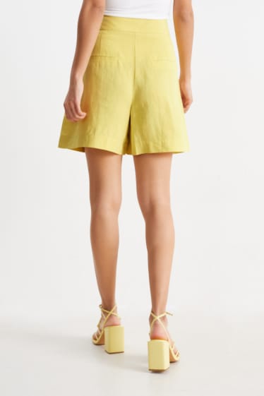 Dames - Korte broek - high waist - geel